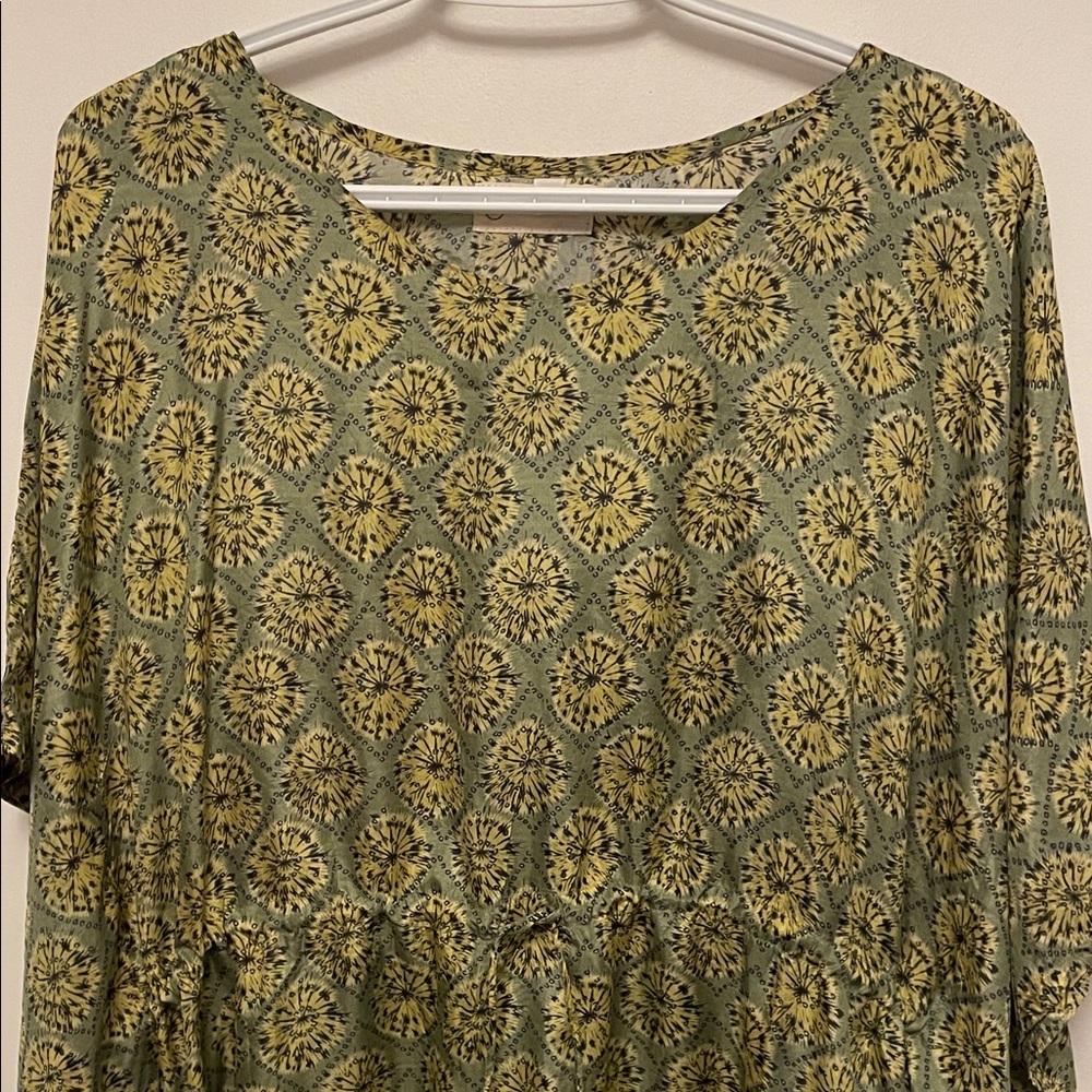 Jayshree Dalal Green Patterned Kafton Size XL - Picture 2 of 9